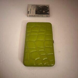 Kristin Green Croc-Embossed Hard Case Wallet | Card Holder Clutch